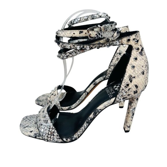 Vince Camuto Lorasha Size 7 Studded Snakeskin Heels Stiletto Party - Picture 7 of 11